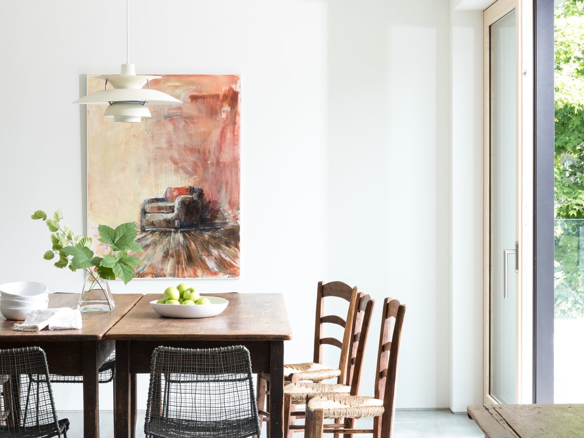 Bright dining area inside a mountain residence