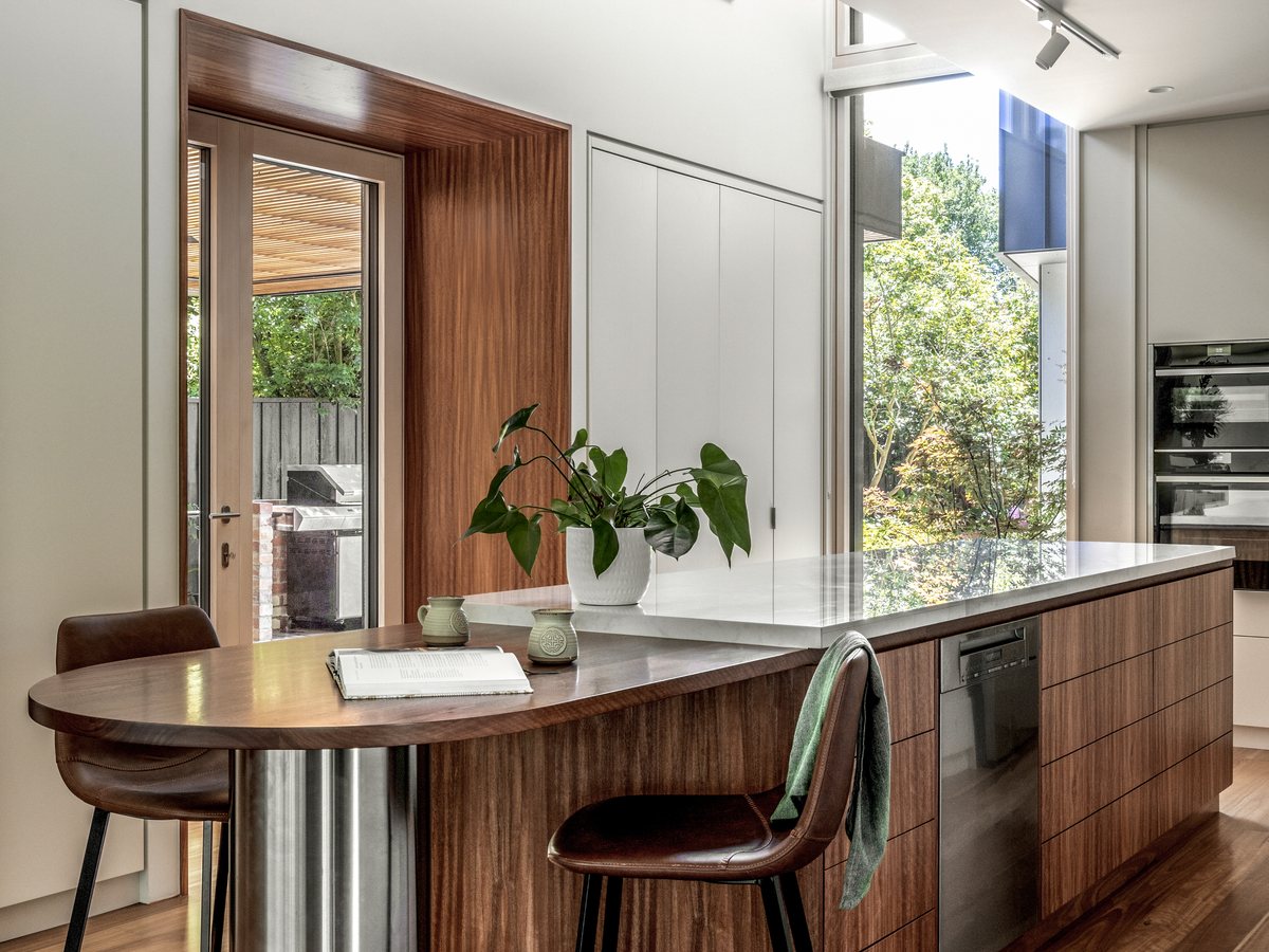 Kitchen with window and timber details