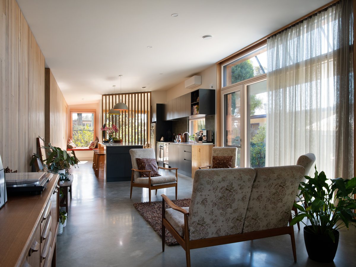 Living room with timber details